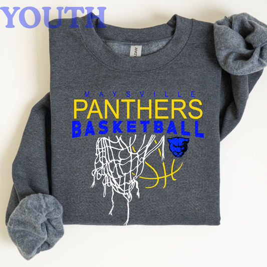 Panthers Mascot Basketball on Charcoal YOUTH