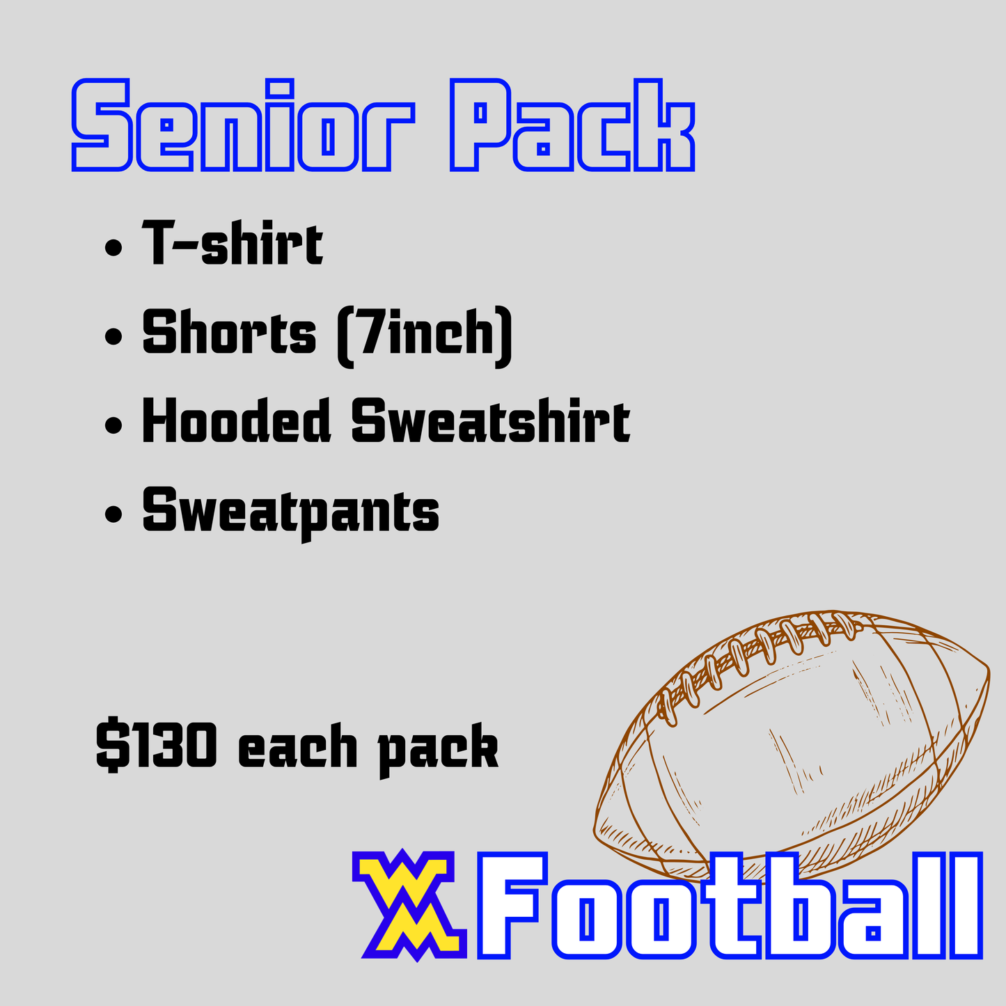 Senior Pack - WM Football (NO BEANIE)