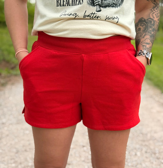 SoulSoft French Terry Shorts - Cherry Red