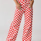 Demi Checkered Bottoms - RED