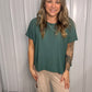 Slub box tee - Ash Jade