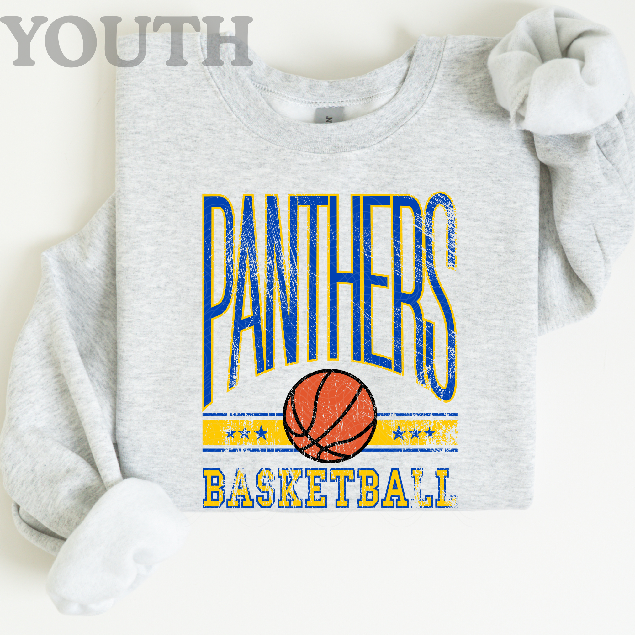 Panthers Basketball on Grey YOUTH