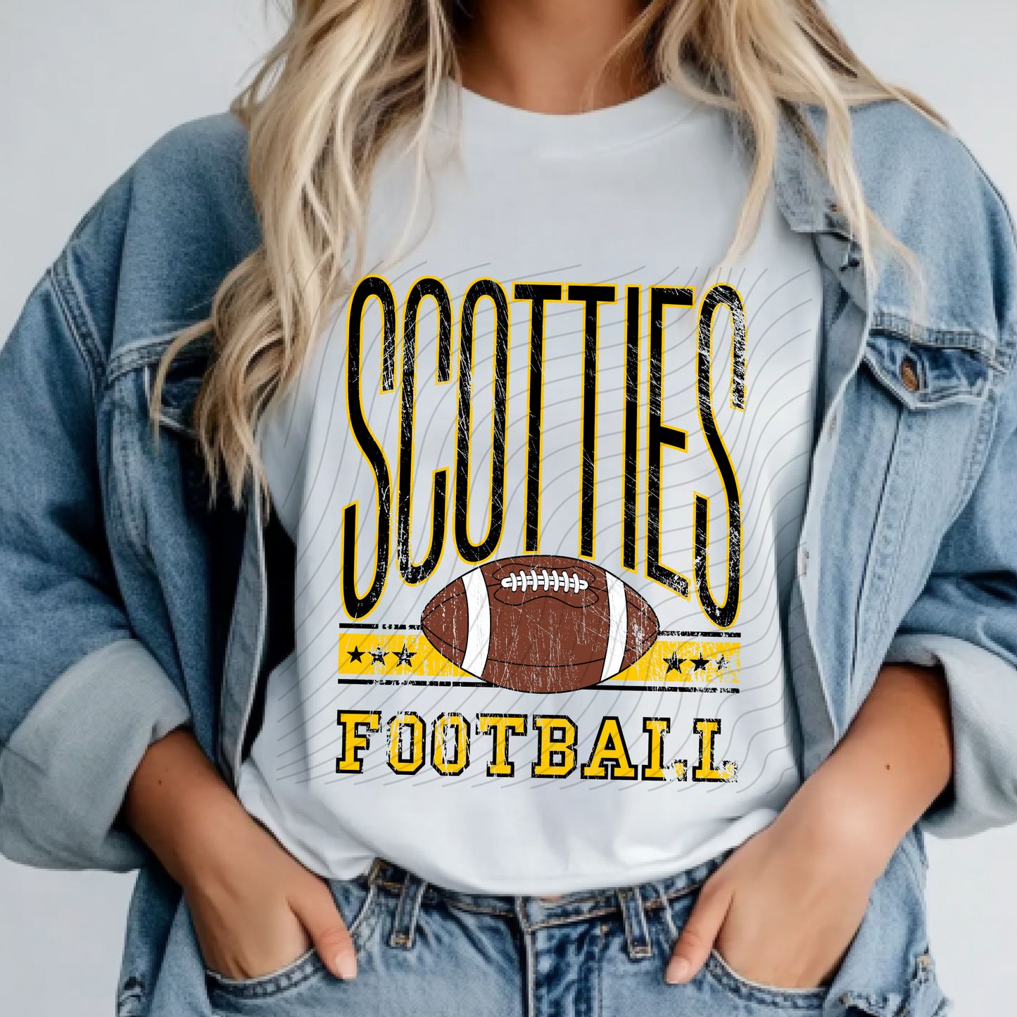Scotties Football Distressed design - 3 shirt options