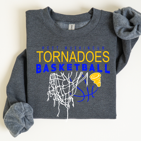 Tornadoes Basketball on Charcoal Grey