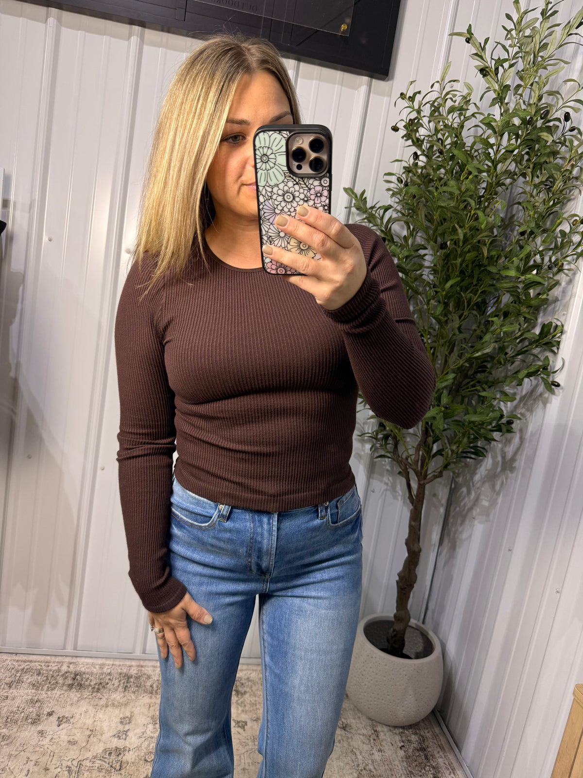 Second Skin Ribbed Seamless - Coffee Bean