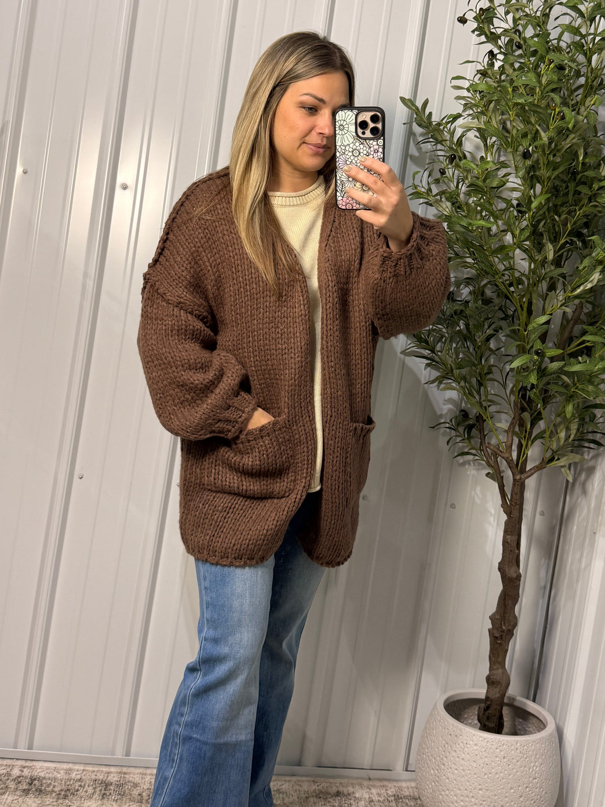 CHUNKY KNIT SWEATER CARDIGAN