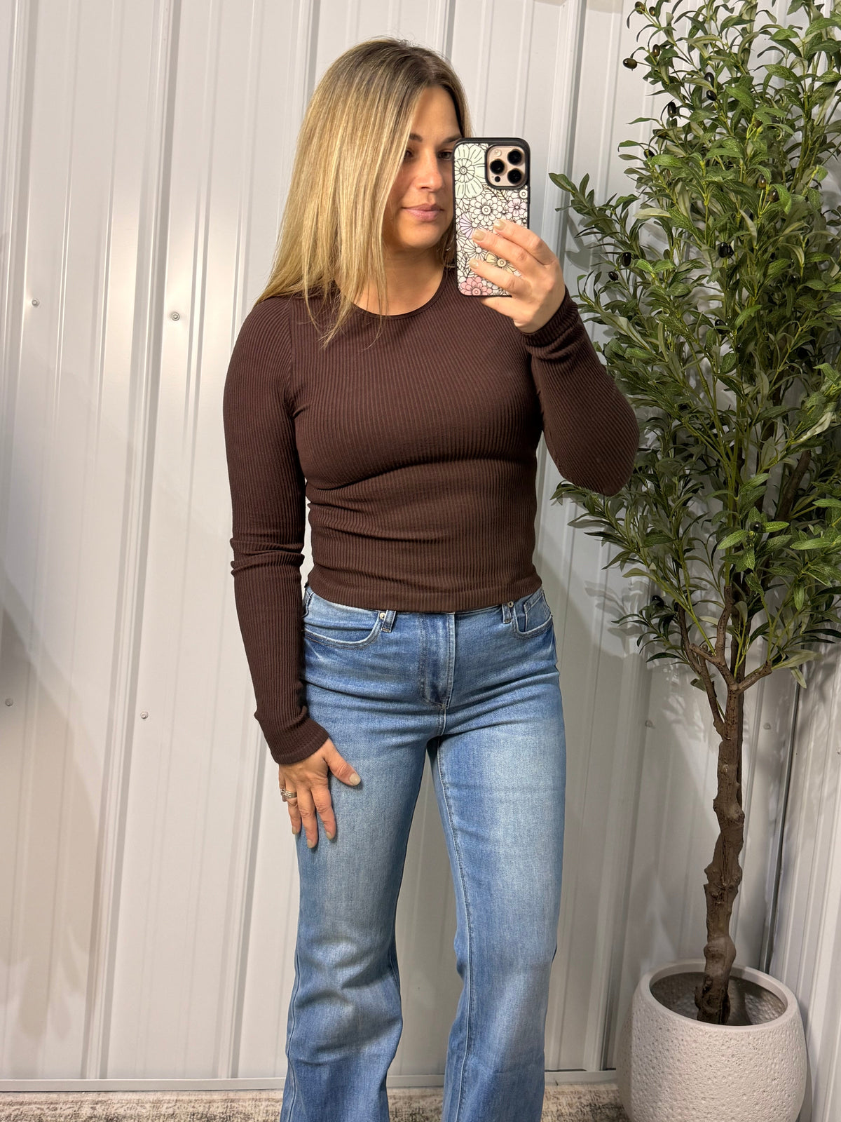 Second Skin Ribbed Seamless - Coffee Bean