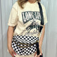 Checkered Crossbody Messenger Bag