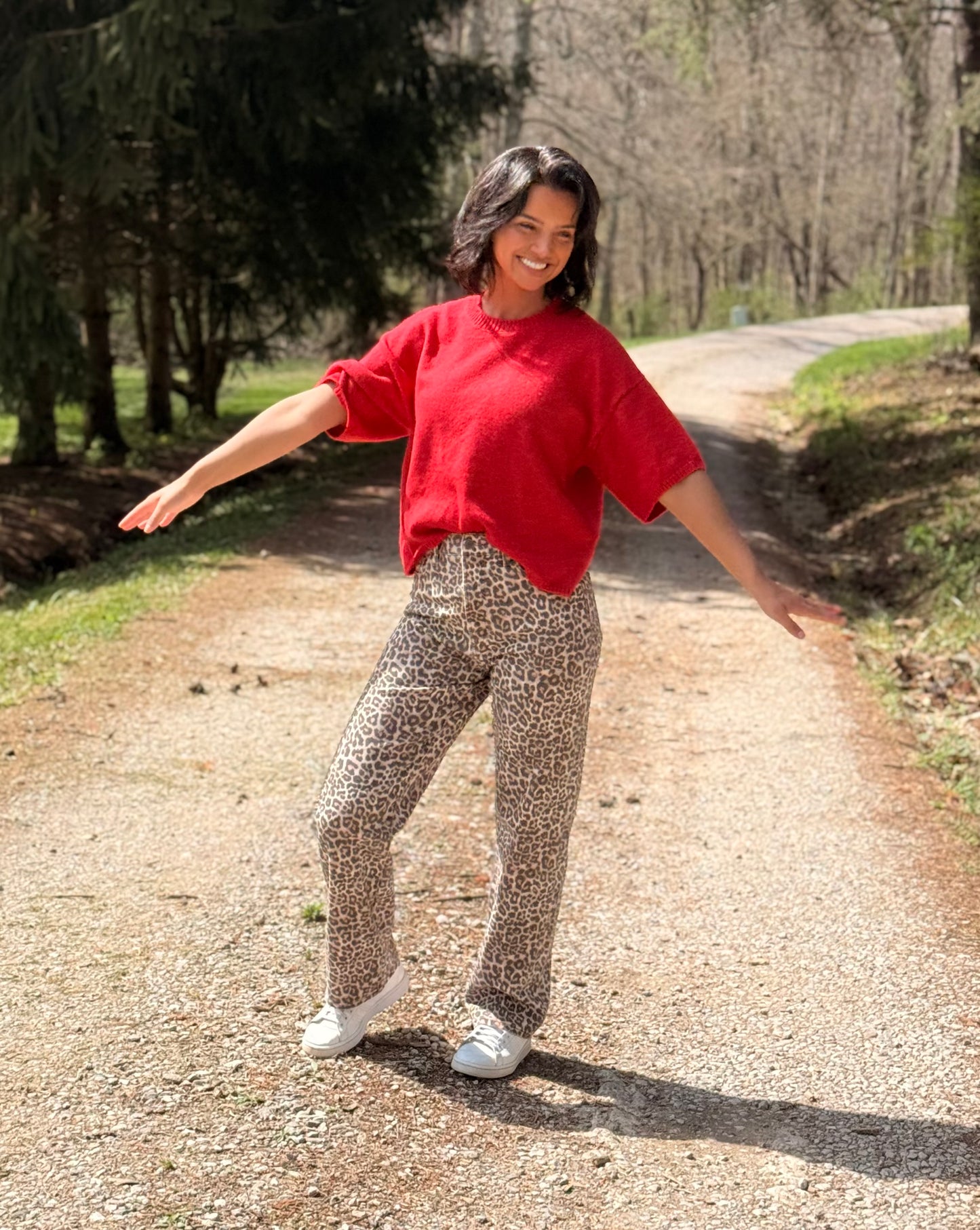 Leopard High Rise Dad Jean