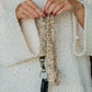 Beige Floral Lanyard