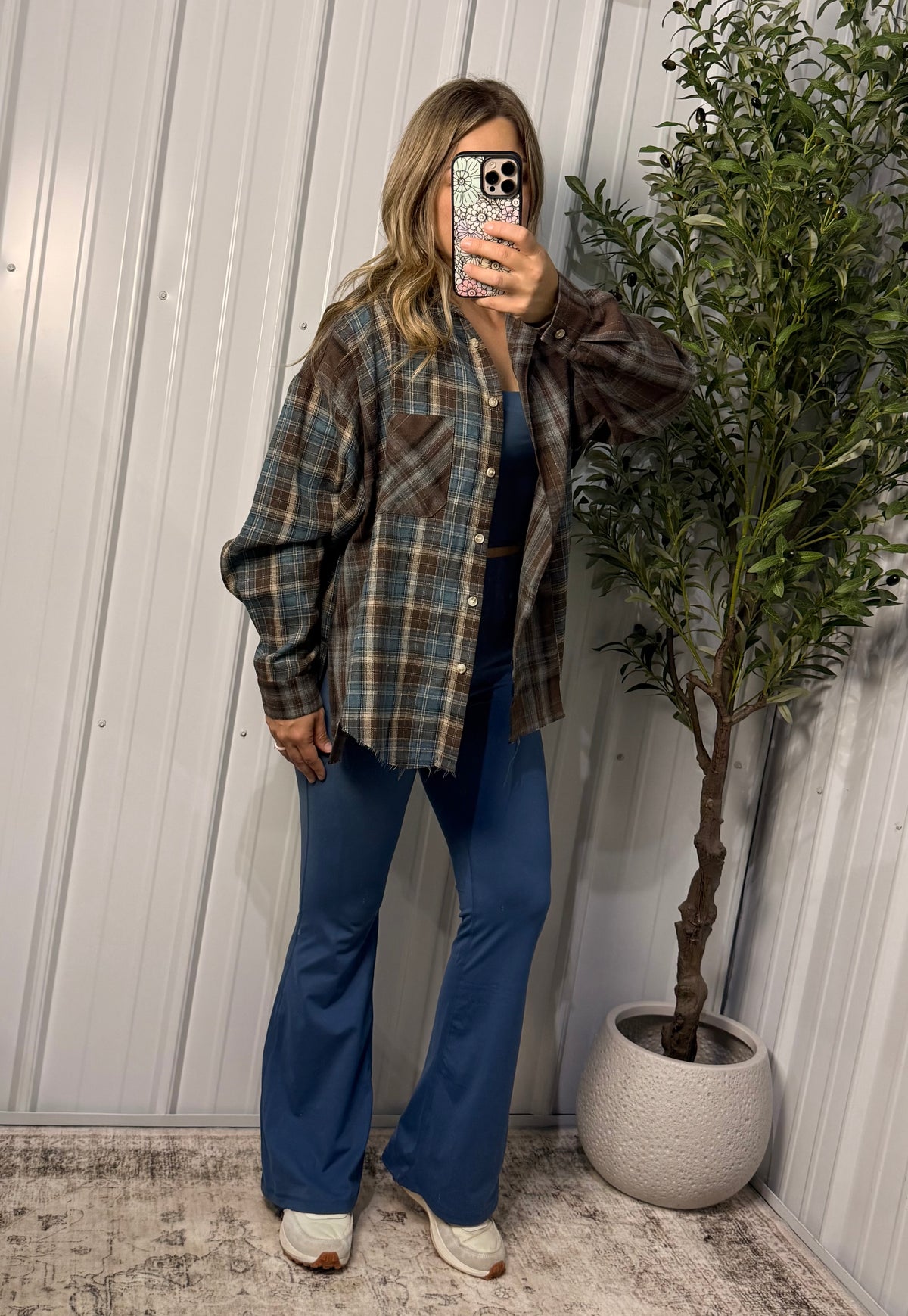 Cocoa Skies Oversized Flannel