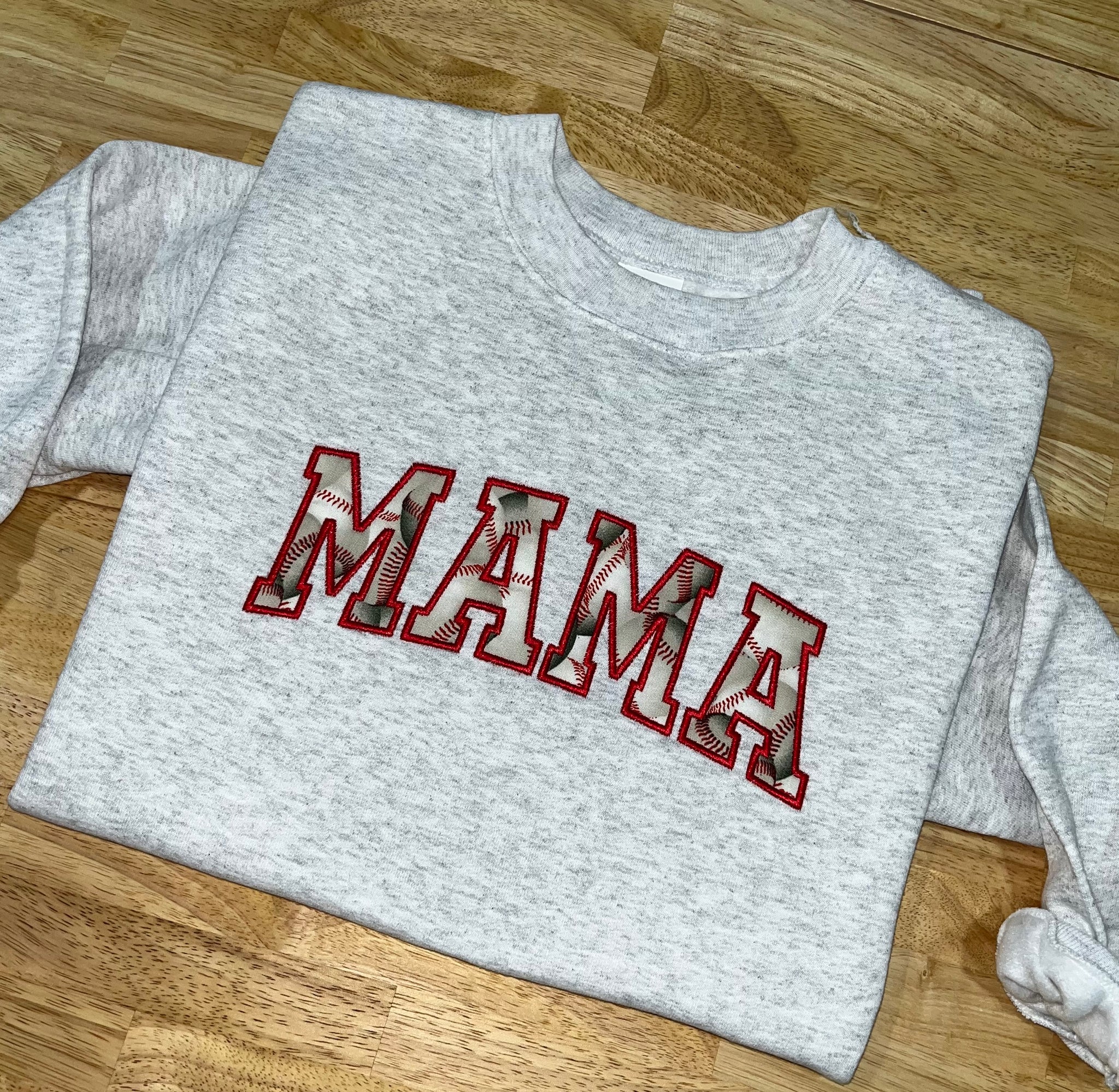 Embroidered Baseball MAMA - Sweatshirt or Tshirt
