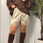 Satin Lace Shorts - Nude
