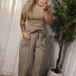 WASHED RIBBED TEE: Mocha