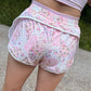 Patchwork Print Double Layer Nylon Shorts