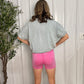 Washed Seamless Biker: Hot Pink