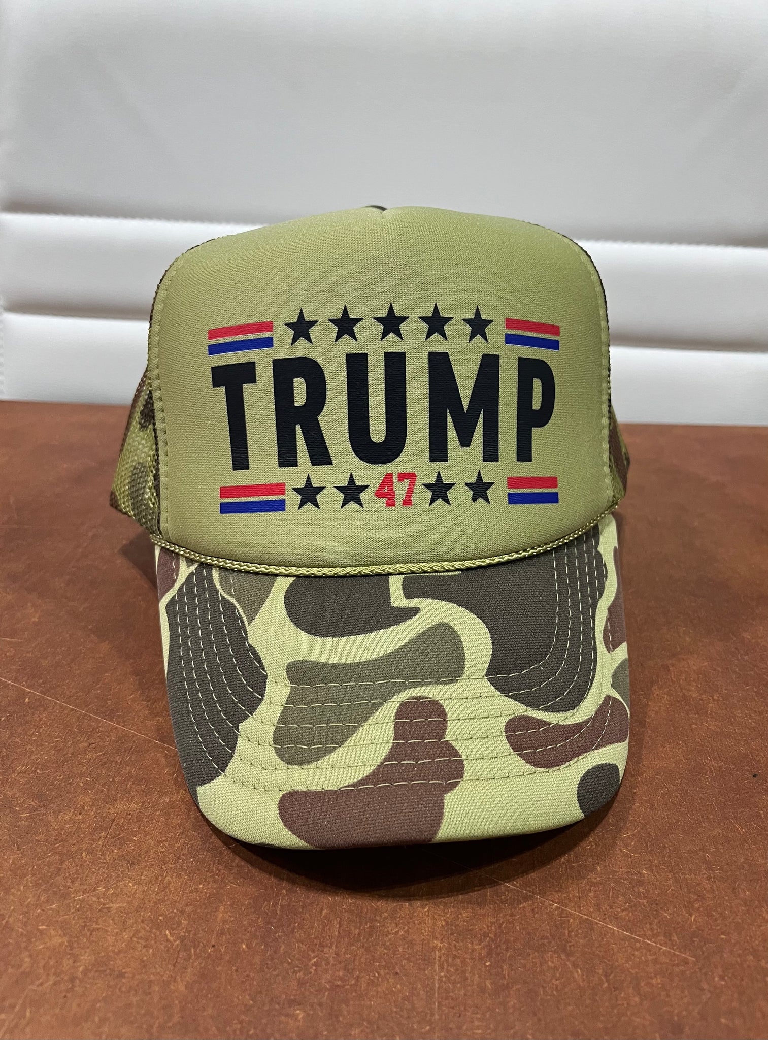 TRUMP 47 Camo Trucker Hat