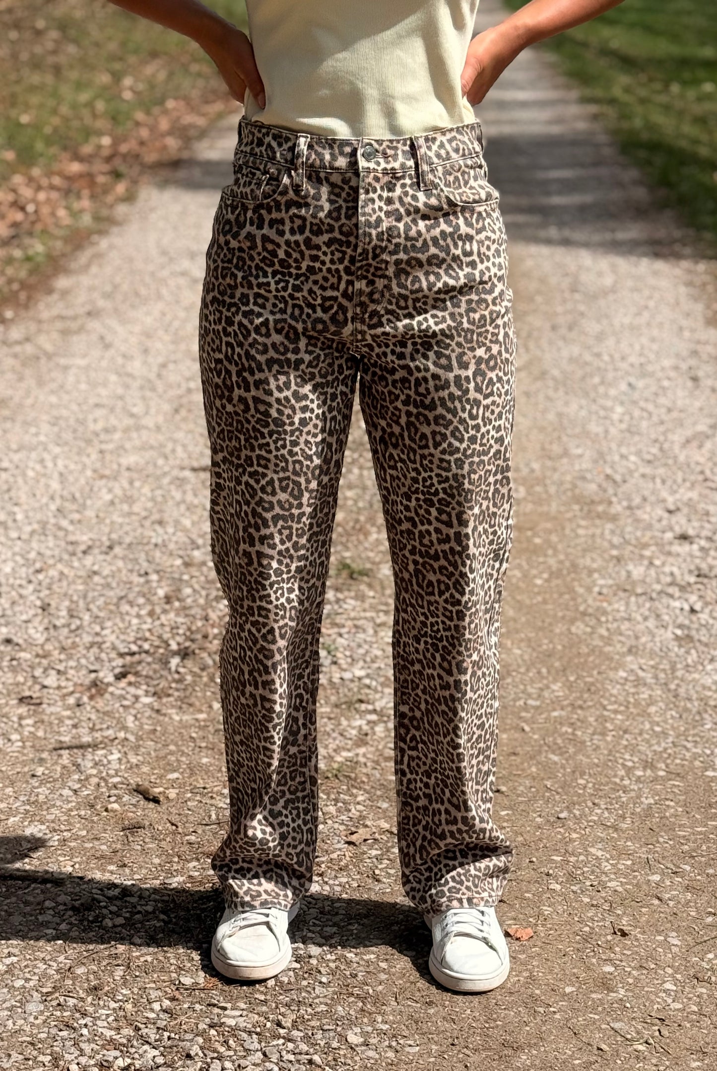 Leopard High Rise Dad Jean