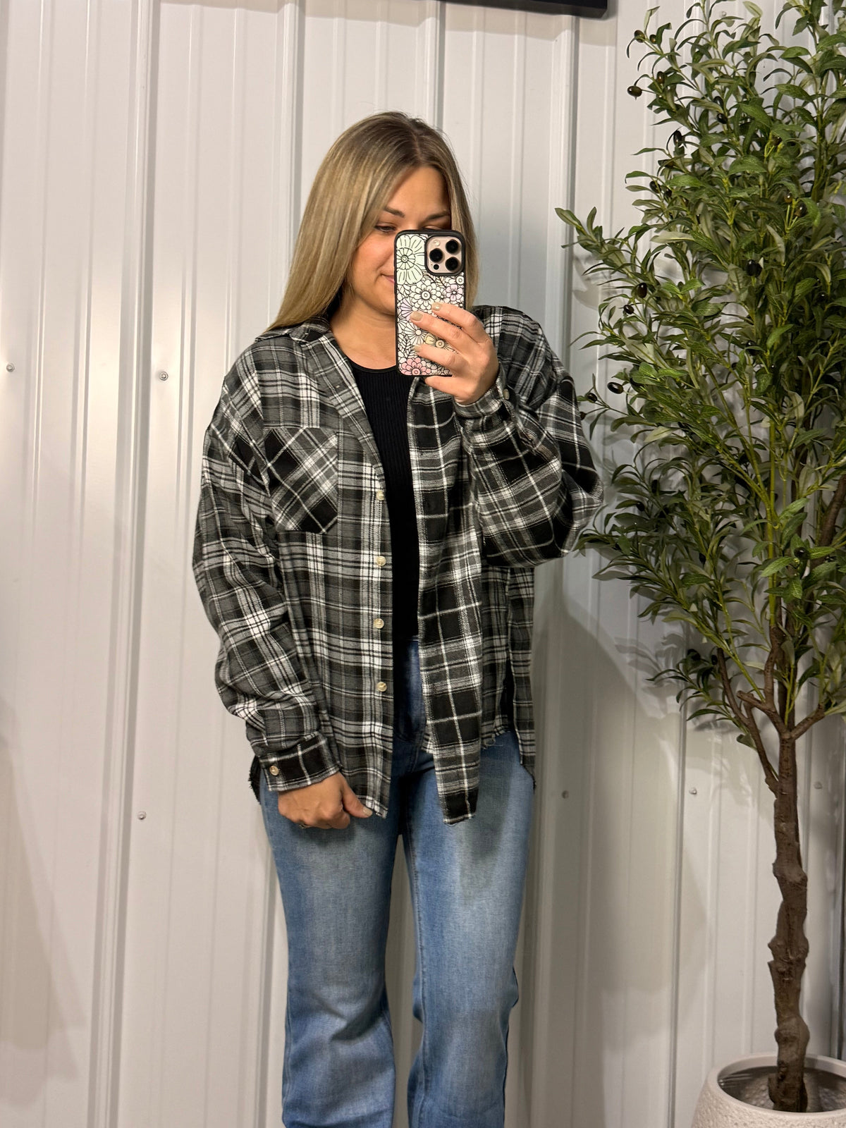 Smokey Skies Oversized Flannel