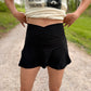 BUTTER V SHAPED HIGH-WAIST SKORT - Black