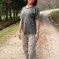 Ash Black Acid Wash Round Neck Tee