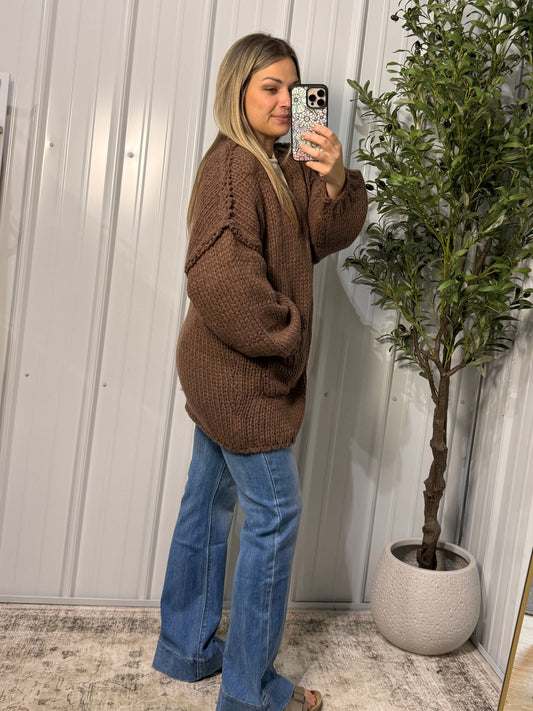 CHUNKY KNIT SWEATER CARDIGAN