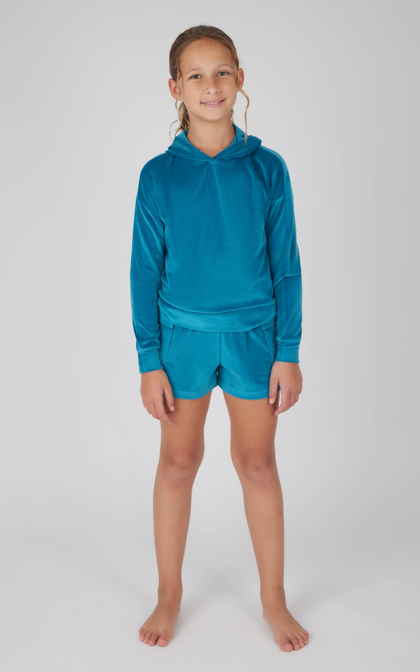Tween Girls Velour Hoodie and Cargo Shorts - 2 PC SET