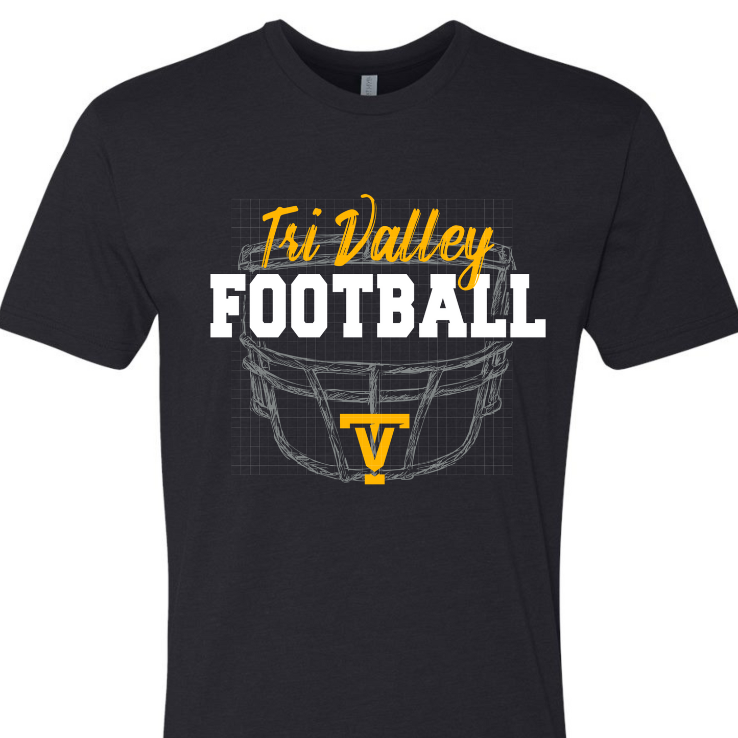 TODDLER/YOUTH TV Football Helmet Logo - Black T-shirt