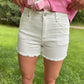 WHITE HIGH RISE SHORTS - Kancan