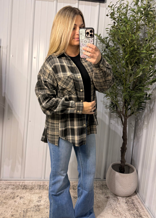 Smoky Oat Oversized Flannel