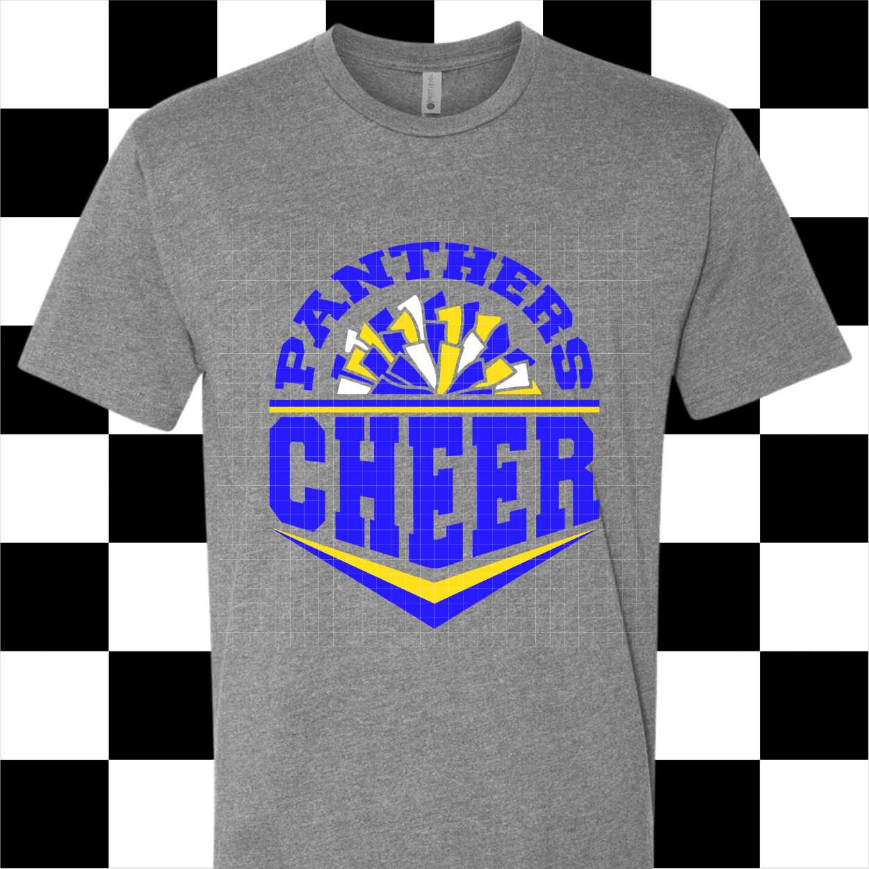 ADULT Panthers Cheer - Gray T-shirt