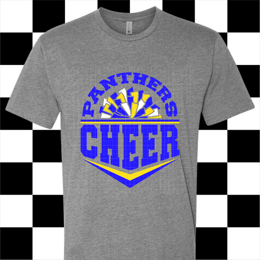 TODDLER/YOUTH Panthers Cheer - Gray T-shirt
