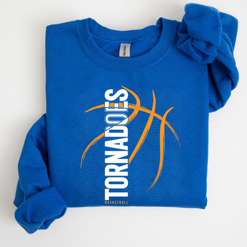 Tornadoes Basketball White on Royal