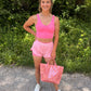 Vinyl Large Tote Bag - Orange/Pink