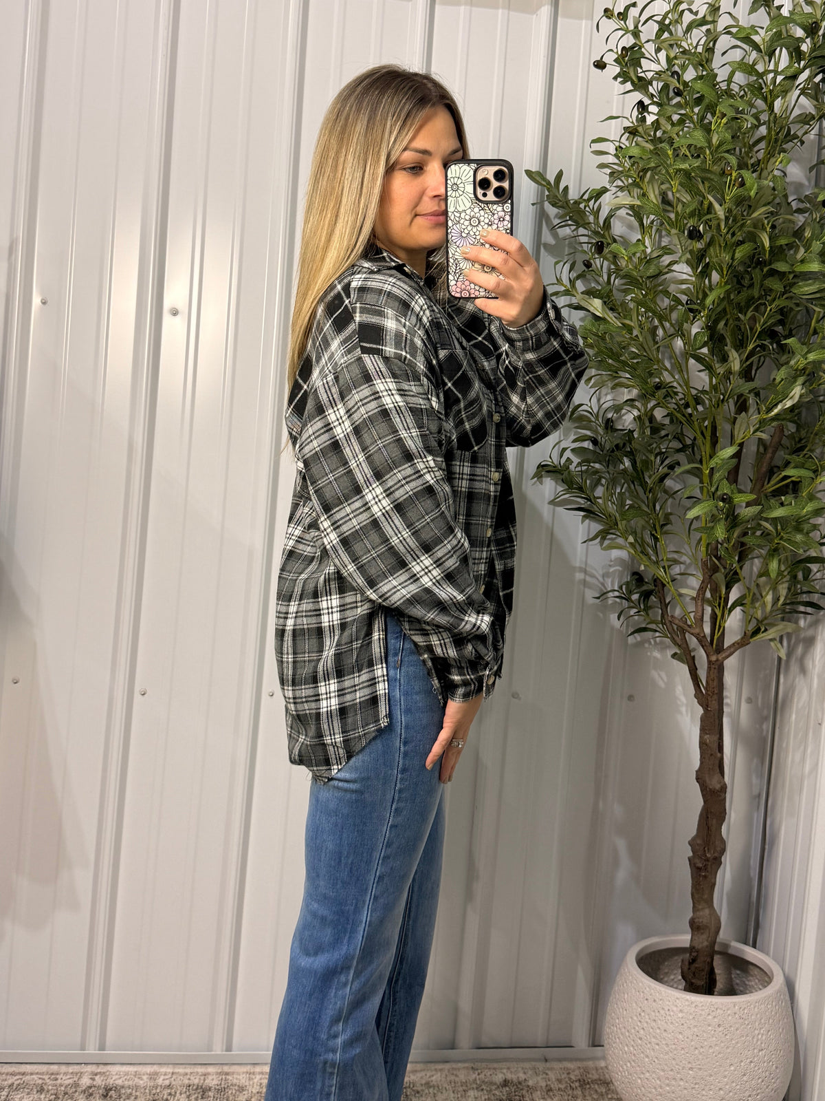 Smokey Skies Oversized Flannel