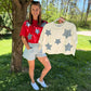 Raw Edge Star Patch Top: RED