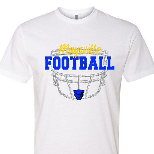 ADULT Maysville Football Helmet Logo - White T-shirt
