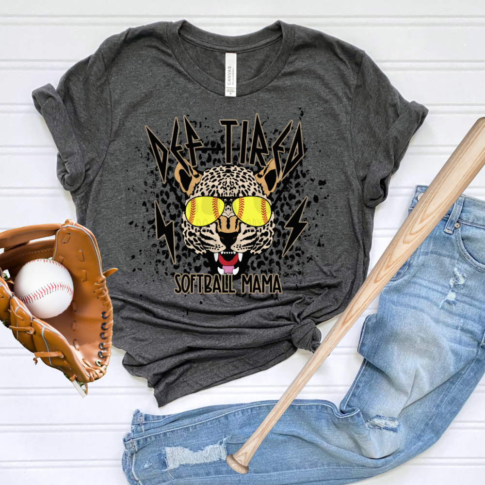 PRE-ORDER - DEF TIRED SOFTBALL MAMA, ADULT - YOU CHOOSE COLOR