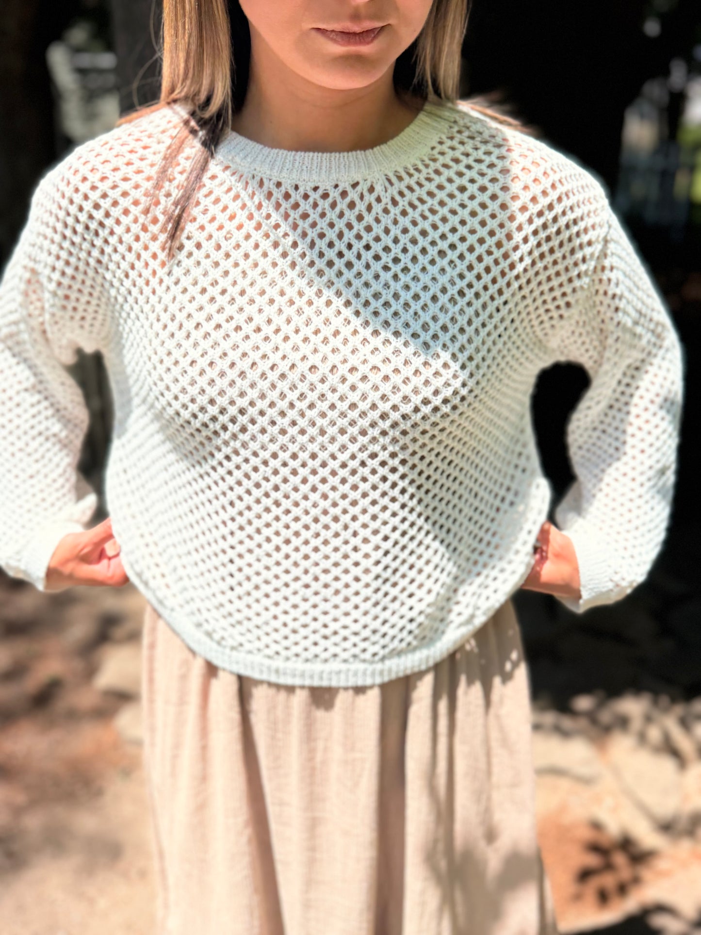 Long Sleeve See Through Top