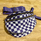 Checkered Crossbody Messenger Bag