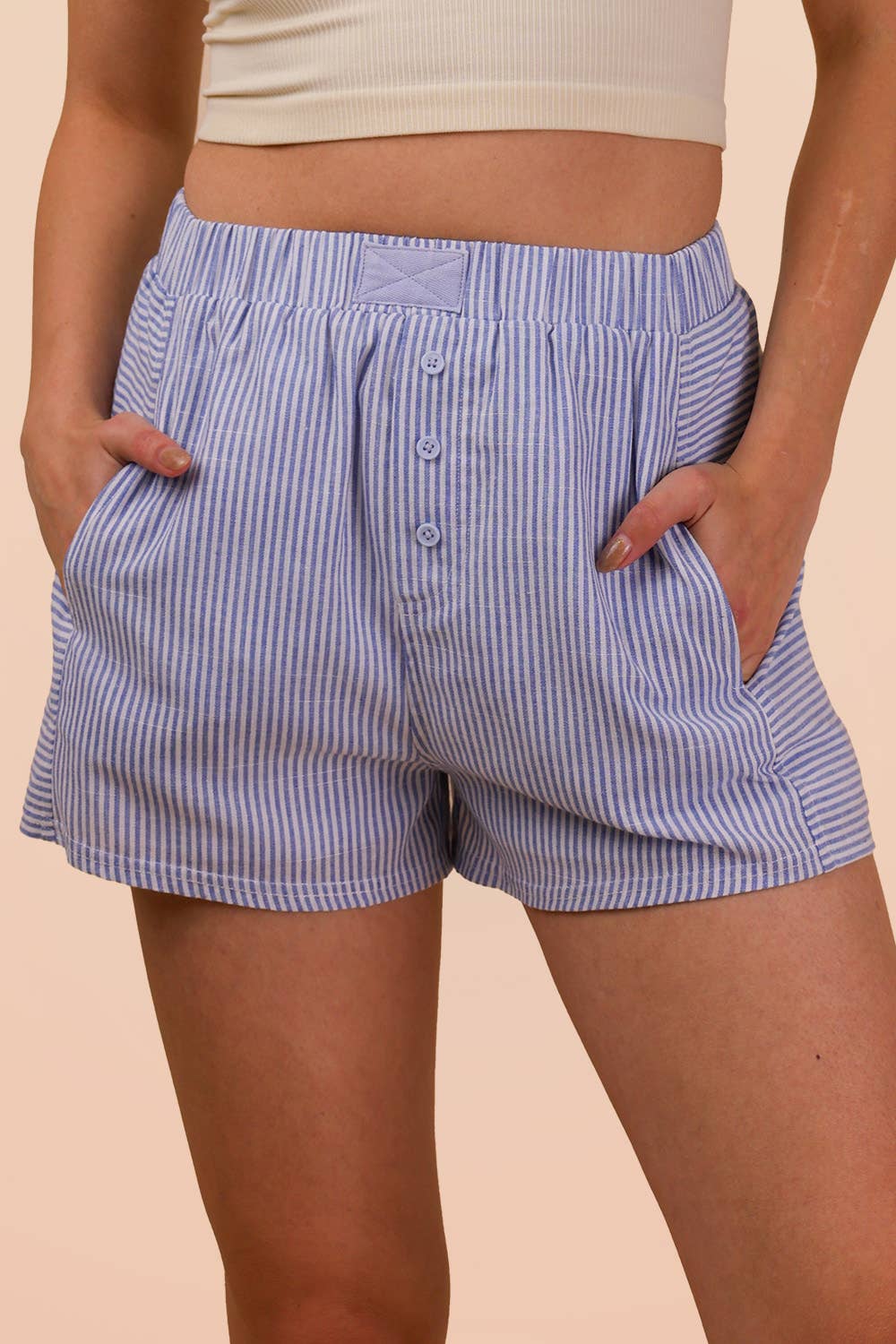 Checker Boxer Shorts: BLUE STRIPE