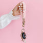 Rose Corduroy Scrunchie Keychain
