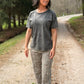Ash Black Acid Wash Round Neck Tee
