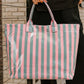 Vinyl Large Tote Bag - Green/Pink