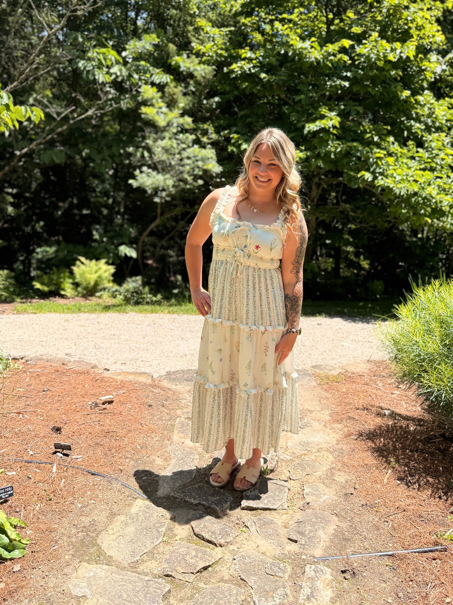 Floral Ruffled Tiered Midi Dress