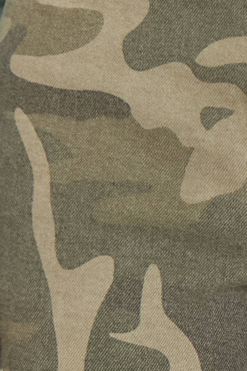 High Rise Camo Print Shorts