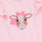 Floral Cow Cutie Ruffle Bell Bottom Outfit