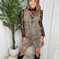 LEOPARD DENIM ROMPER