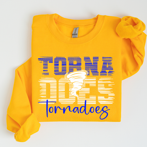 Tornadoes Static Mascot on Gold