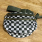 Checkered Crossbody Messenger Bag